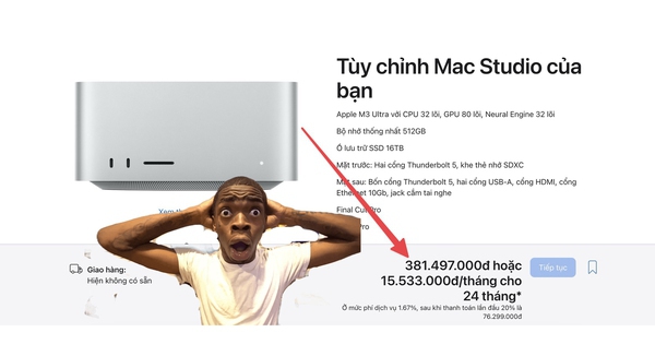 Xem thử giá Mac Studio bản "max option" và cái kết... hết hồn: Đắt hơn cả Vinfast VF3!