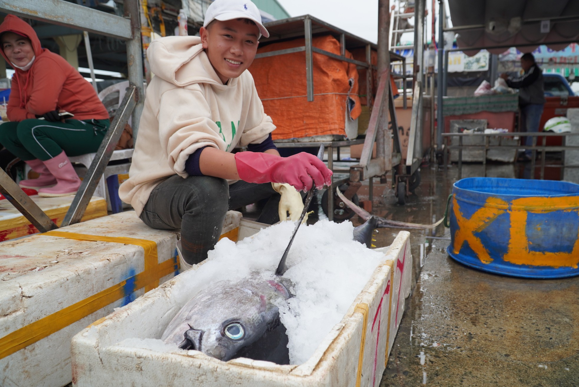 Ngư dân đánh bắt được cá 'khủng' phải vài người khiêng lên bờ - Ảnh 17