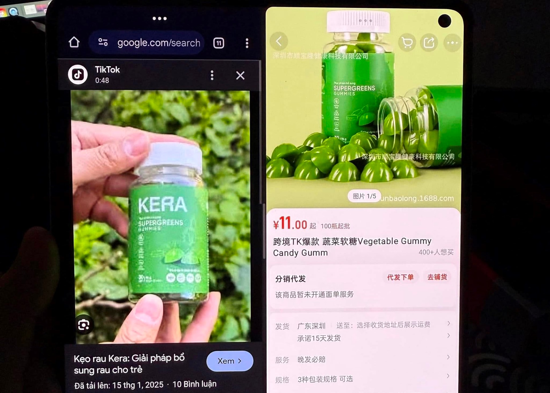 Kẹo rau củ Kera bất ngờ xuất hiện trên nền tảng bán hàng Trung Quốc, doanh nghiệp nói gì? - Ảnh 1