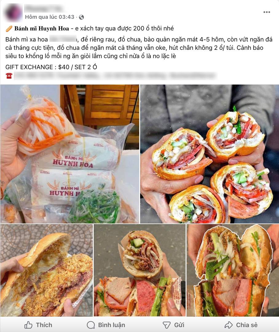 Xôn xao bánh mì Huynh Hoa hơn 1 triệu/2 ổ được "xách tay" sang Mỹ, cách đóng gói càng khiến dân tình trầm trồ - Ảnh 1