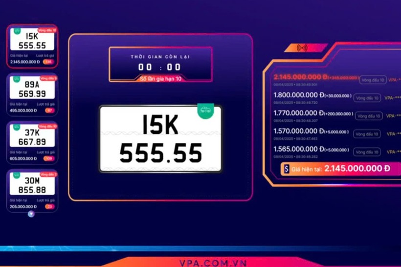 Biển "ngũ quý 5" Hải Phòng gây sốt, giá chốt hơn 2,1 tỷ đồng - Ảnh 1