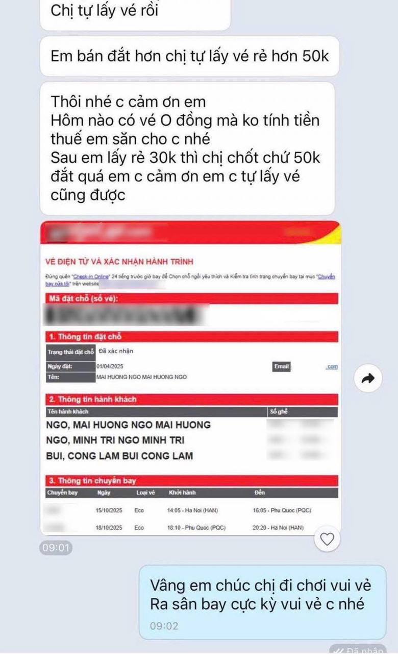 Tiếc 50.000 đồng phí đặt hộ, nữ du khách "đi tong" cả chục triệu vì lỗi nhỏ khi tự mua vé máy bay - Ảnh 1