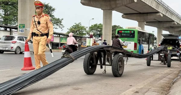 Hà Nội: Xử lý gần 250 triệu đồng vi phạm liên quan xe tự chế, chở hàng cồng kềnh