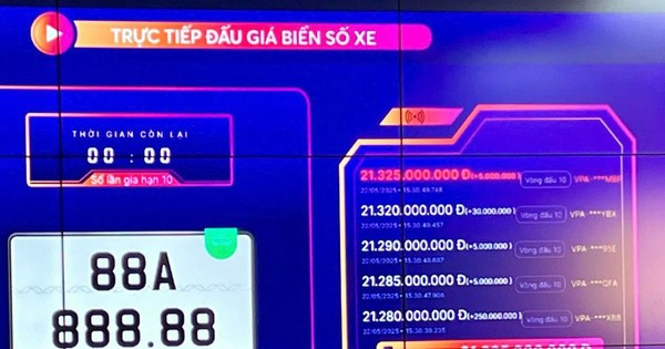 Biển số 88A-888.88 có giá trúng đấu giá hơn 21 tỷ đồng