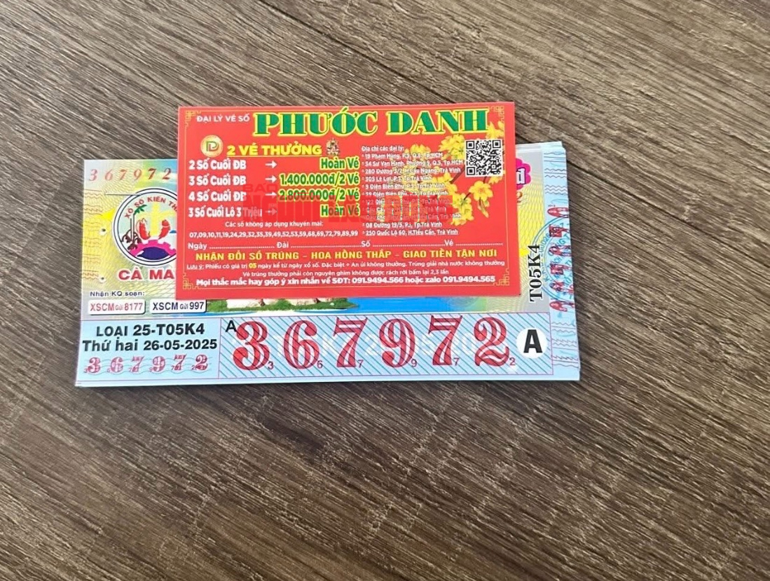 Một người ở Trà Vinh trúng giải độc đắc 13 tờ vé số - Ảnh 1