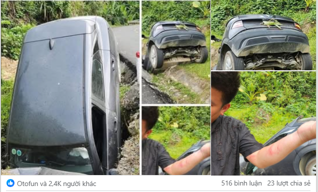 Tránh 2 người 'say rượu', VinFast VF 6 tông gãy cột đường rồi rớt hố: Tình trạng người lái gây bất ngờ - Ảnh 3