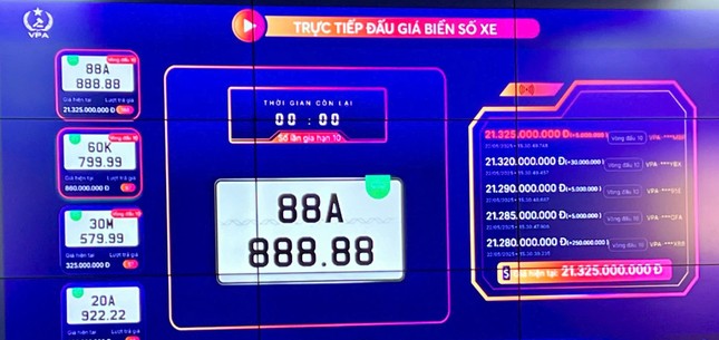 Biển số 88A-888.88 có giá trúng đấu giá hơn 21 tỷ đồng - Ảnh 1