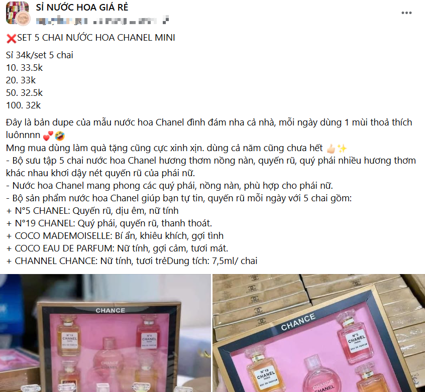 Nước hoa hàng hiệu giá ngang chai nước lọc vẫn bán đầy trên mạng - Ảnh 1