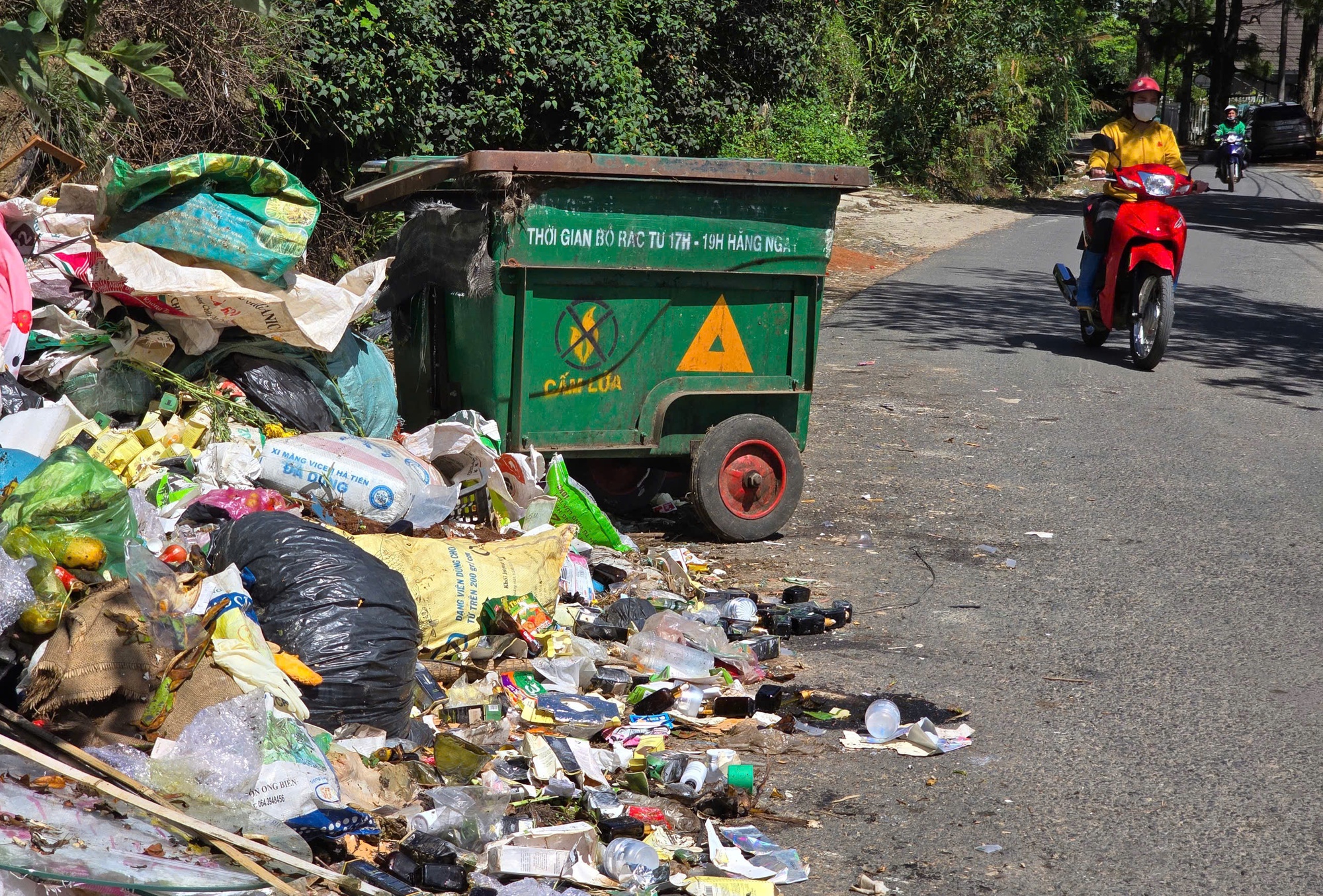 Cận cảnh hàng trăm chai, lọ mỹ phẩm vứt bỏ ven đường ở Đà Lạt - Ảnh 1