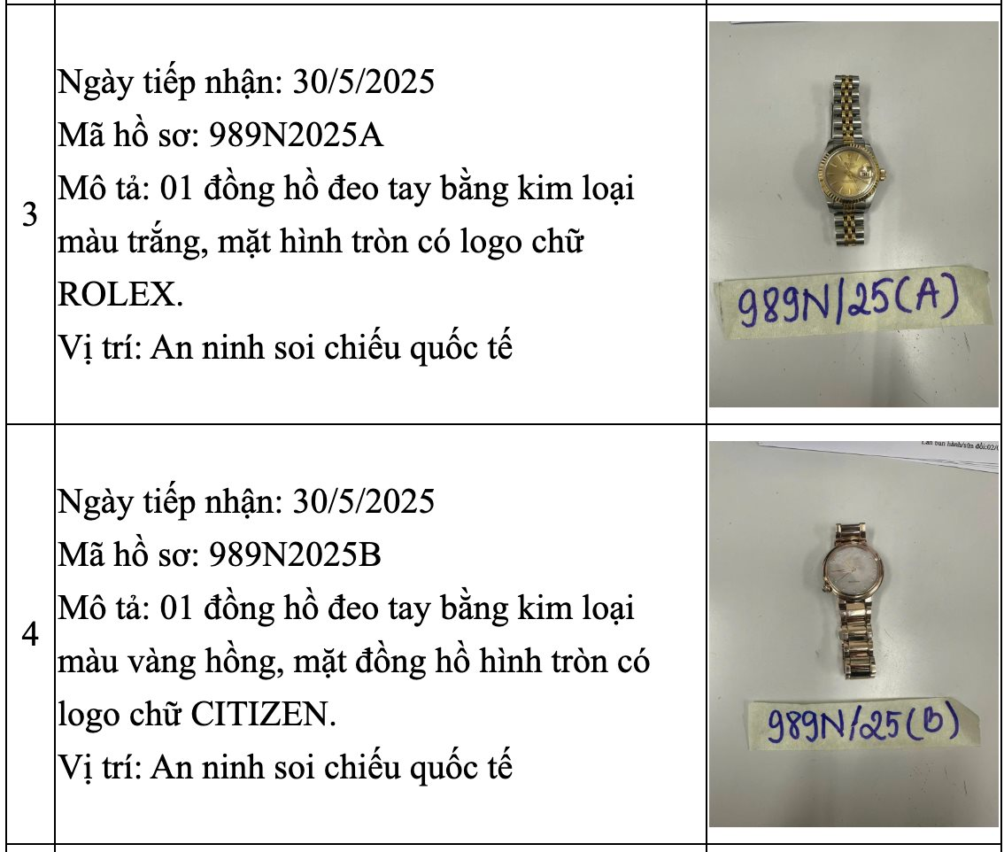 Sân bay Tân Sơn Nhất tìm người bỏ quên đồng hồ "logo Rolex", giày "có chữ Versace" - Ảnh 2