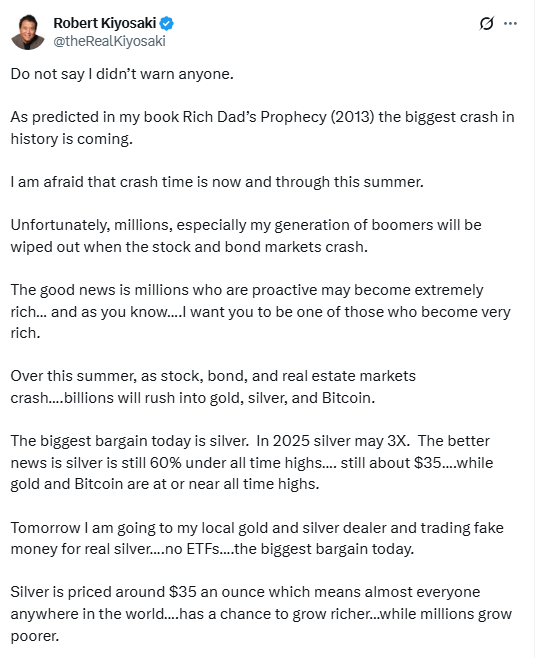 Tác giả ‘Cha giàu, cha nghèo’: 'Ngay ngày mai tôi sẽ đi mua thứ này - món hời nhất hiện nay, thay vì Bitcoin' - Ảnh 1
