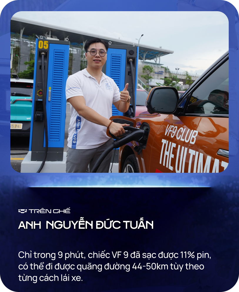 Chủ xe VinFast VF 9 trải nghiệm trạm sạc siêu nhanh lớn nhất Hà Nội: ‘9 phút đi được 50km, vị trí thuận lợi, toàn trụ công suất lớn’ - Ảnh 7