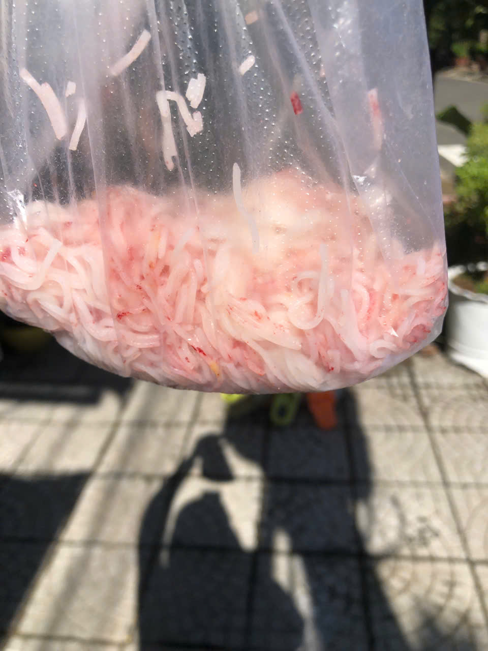 Người dân Đà Nẵng phản ánh sợi bún đổi màu đỏ bất thường - Ảnh 1