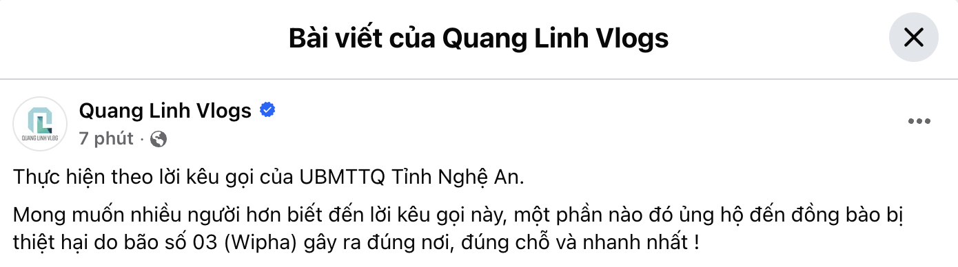 Facebook Quang Linh Vlogs đột ngột hoạt động trở lại, kèm động thái lạ - Ảnh 1