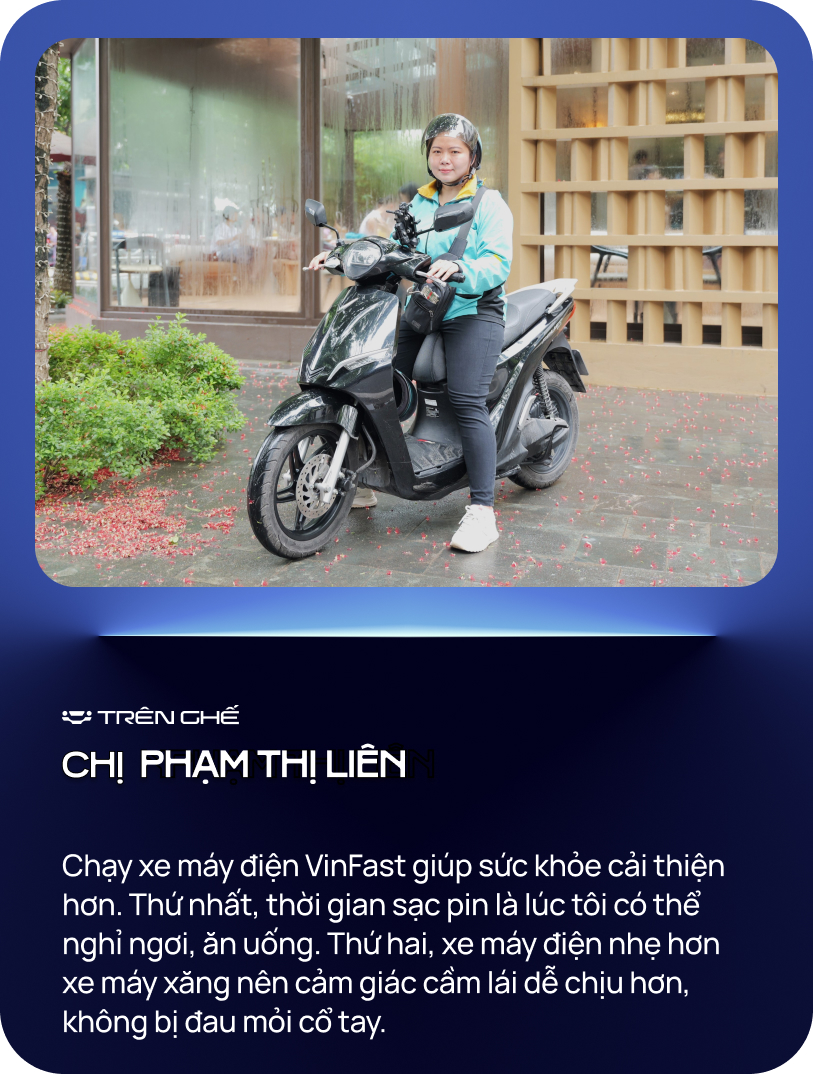 Nữ tài xế Xanh SM Bike: ‘22,5 triệu/tháng, 10 tiếng/ngày, chuyển sang xe điện thấy khỏe hơn vì…’ - Ảnh 4