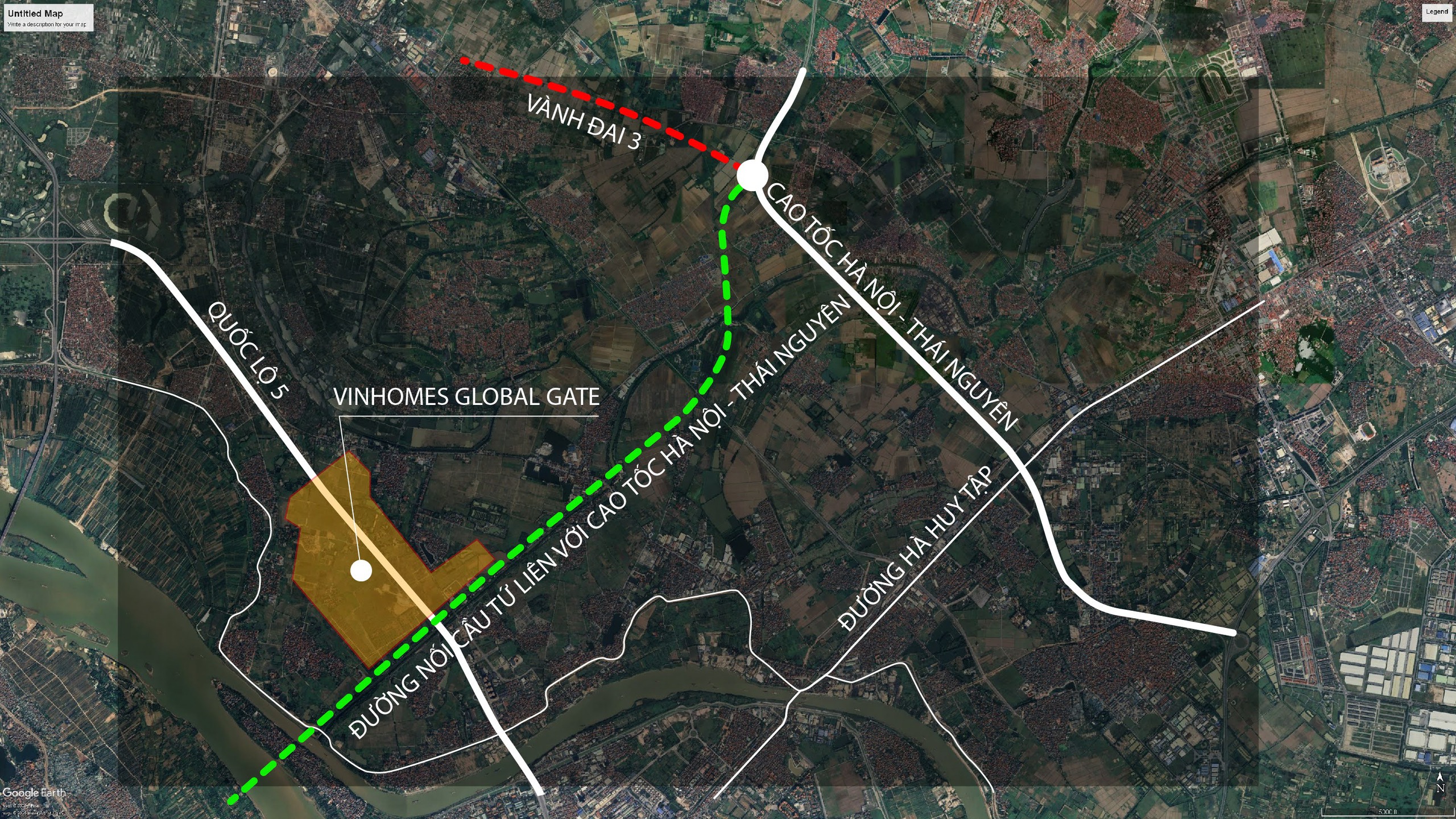 Toàn cảnh khu vực sắp làm đường nối cầu Tứ Liên với đường 71.000 tỷ, đại đô thị của Vinhomes sẽ nối thẳng với sân bay lớn nhất miền Bắc - Ảnh 1