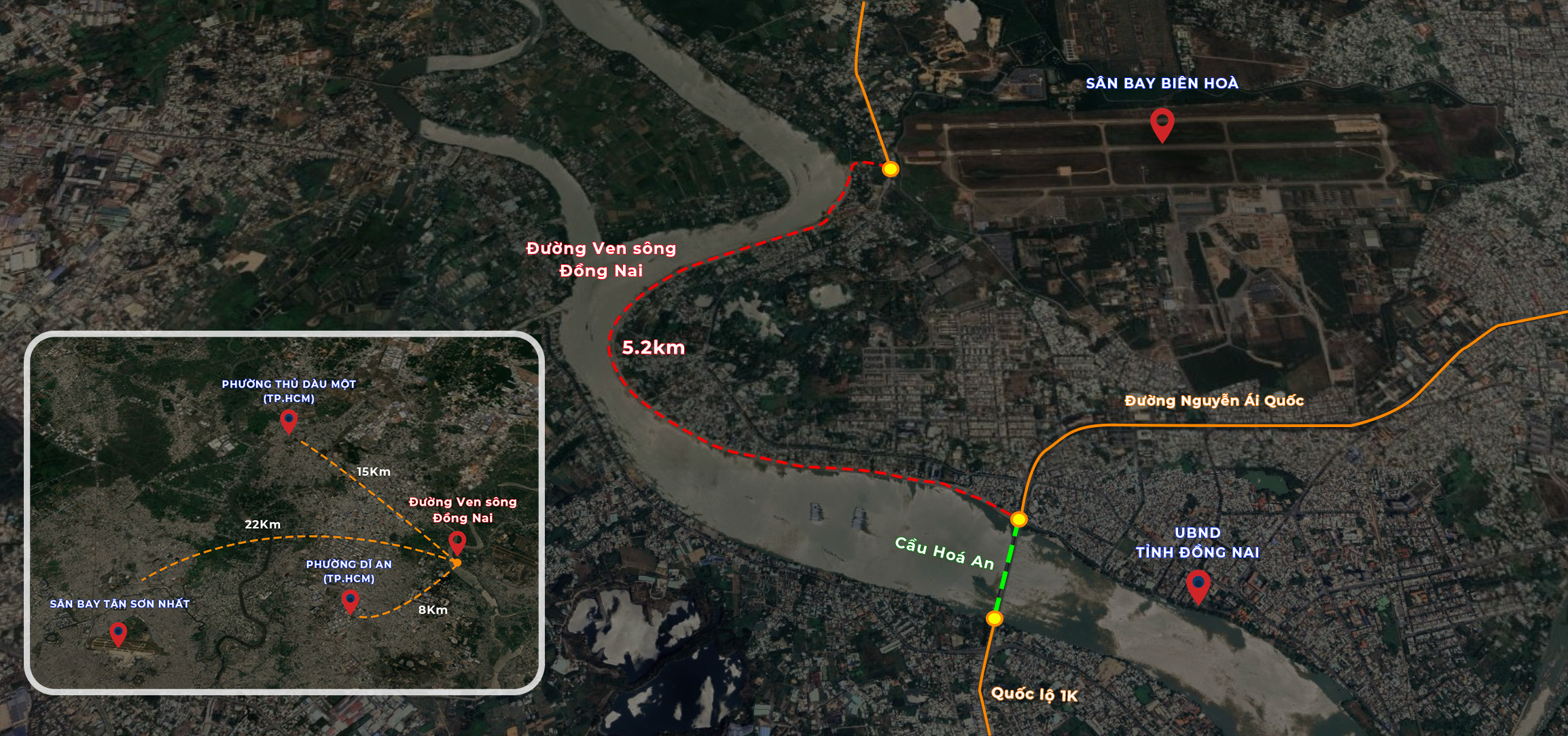 Ngắm đường ven sông trị giá gần 2.000 tỷ sắp thông xe: Cách TP.HCM một cây cầu, đẩy giá đất lên đến 200 triệu đồng/m2 - Ảnh 2