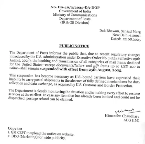 Ấn Độ tạm ngừng dịch vụ chuyển phát bưu kiện đến Mỹ - Ảnh 3