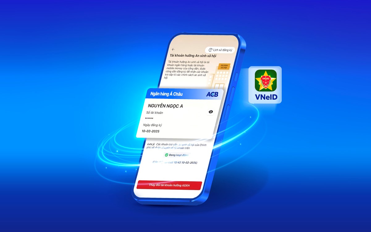 Chính phủ tặng 100.000 đồng, ACB cộng thêm đến 350.000 đồng cho khách hàng liên kết VNeID - Ảnh 1