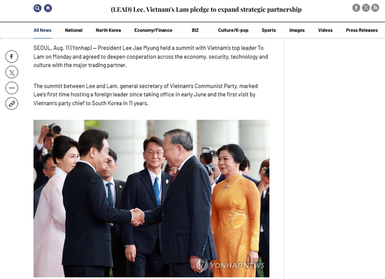 Truyền thông quốc tế đưa tin về chuyến thăm Hàn Quốc của Tổng Bí thư Tô Lâm - Ảnh 1