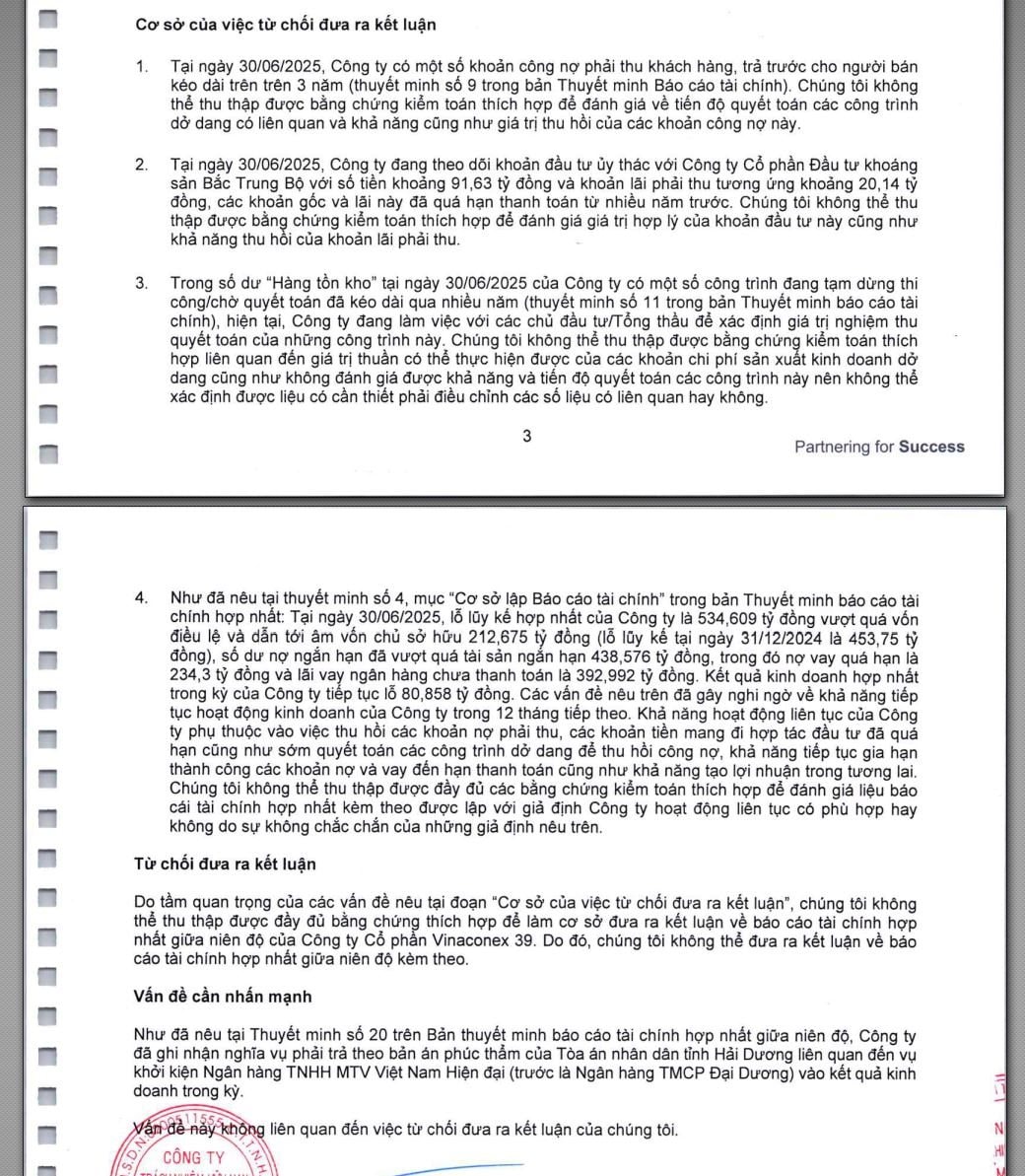 Vinaconex 39 lỗ bán niên cao nhất lịch sử doanh nghiệp do phải bồi thường thiệt hại theo phán quyết của tòa án - Ảnh 2