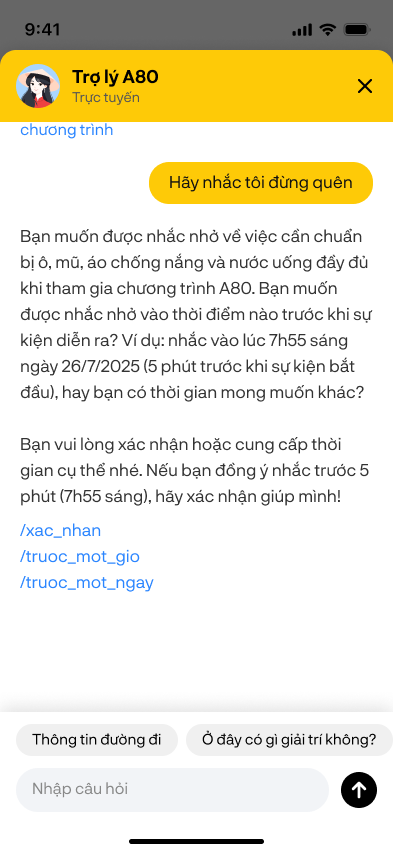 ‘Đu’ concert quốc gia không thể thiếu trợ thủ số A80 – Tự hào Việt Nam: Chatbot giải đáp thắc mắc 24/7, cập nhật thông tin chính thống liên tục, bản đồ số tương tác mọi lúc mọi nơi - Ảnh 2