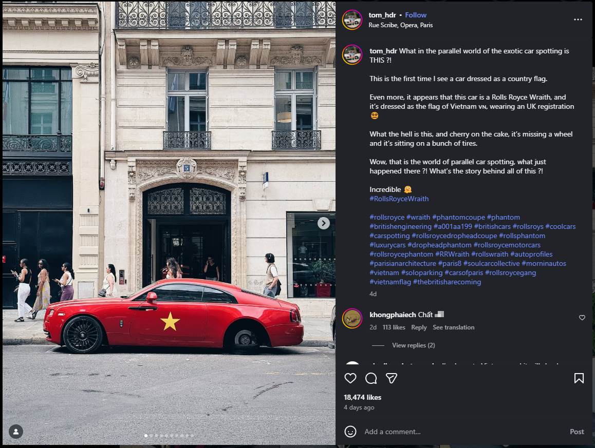 Xe Rolls-Royce 'cờ đỏ sao vàng' ở châu Âu hút 20.000 lượt tương tác, nhiều người hỏi: Sao chỉ có 3 bánh? - Ảnh 1