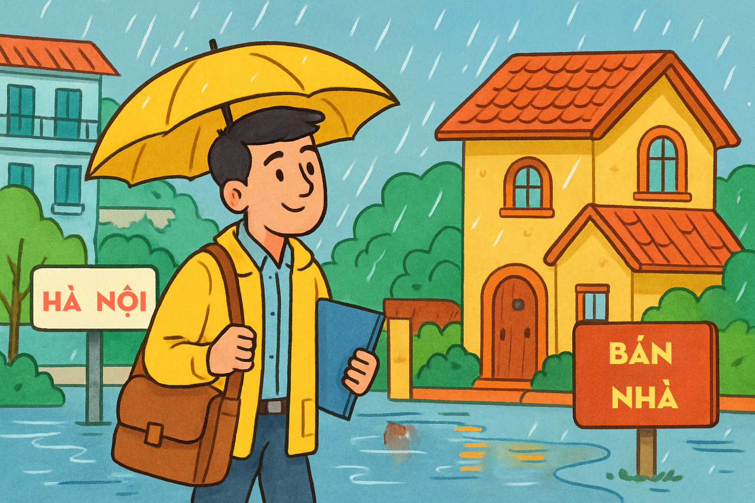 Mưa gió ngập nhiều nơi ở Hà Nội: Đi xem nhà lúc này mới là chuẩn nhất, đừng chỉ đi xem vào ngày đẹp trời - Ảnh 1