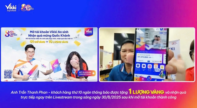 Vikki đã trao 1 lượng vàng SJC và nhiều chỉ vàng cho khách hàng "Mở tài khoản Vikki An sinh – Nhận quà mừng Quốc khánh" - Ảnh 2