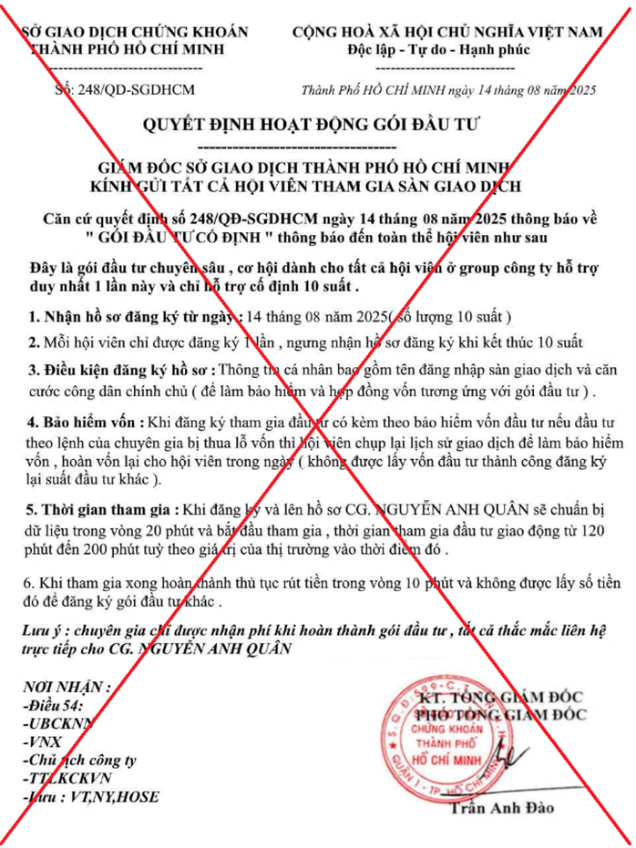 Hàng loạt quyết định, hợp đồng của Sở Giao dịch chứng khoán TP HCM bị giả mạo - Ảnh 2
