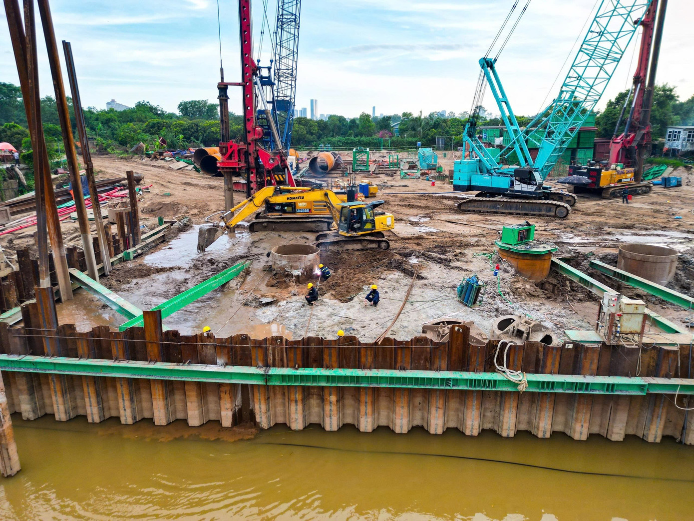 Hiện trạng dự án cầu Tứ Liên gần 20.000 tỷ đồng sau hơn 2 tháng triển khai - Ảnh 11