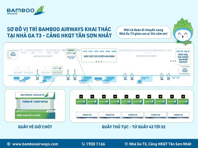 Chuyển sang ga T3, Bamboo Airways hỗ trợ gì cho hành khách? - Ảnh 2