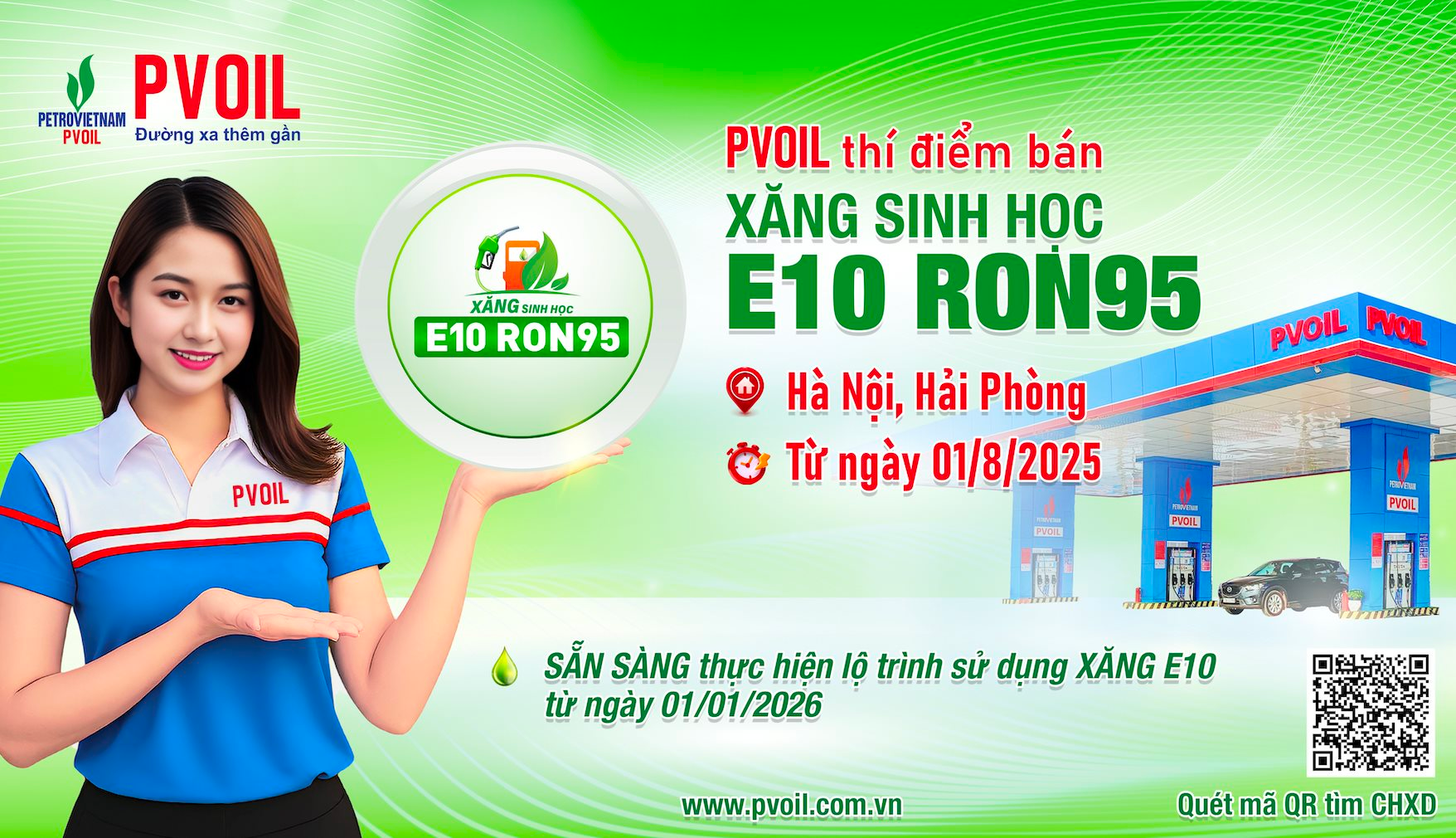 PV OIL và Petrolimex “chốt thí điểm” bán xăng E10 tại 3 thành phố lớn từ ngày 1/8 - Ảnh 1