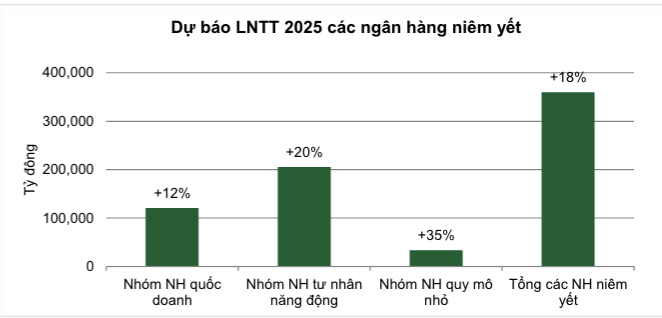 Dự báo mới nhất về lợi nhuận 2025 của VietinBank, BIDV, MB, Techcombank, ACB - Ảnh 1