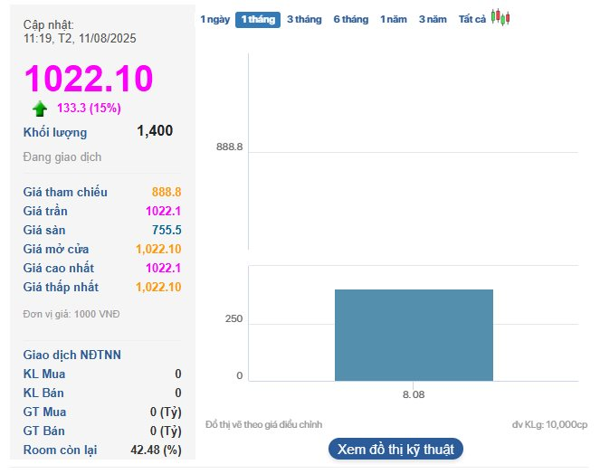 Xuất hiện cổ phiếu có thị giá vượt 1 triệu đồng - Ảnh 1
