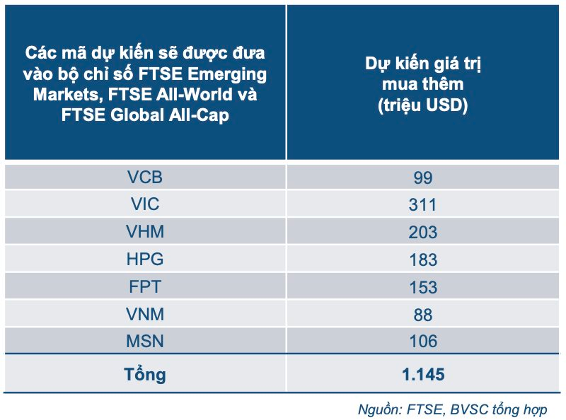 7 cổ phiếu có thể hút hơn 1,1 tỷ USD vốn ngoại khi chứng khoán Việt Nam được nâng hạng - Ảnh 1