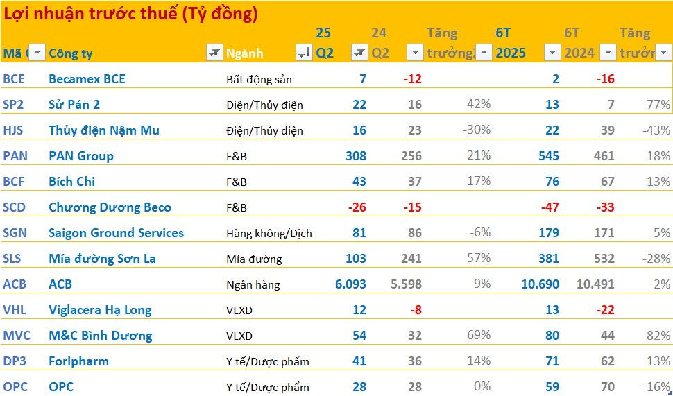 Cập nhật BCTC quý 2/2025: ACB, The PAN Group lập kỷ lục về lợi nhuận - Ảnh 1