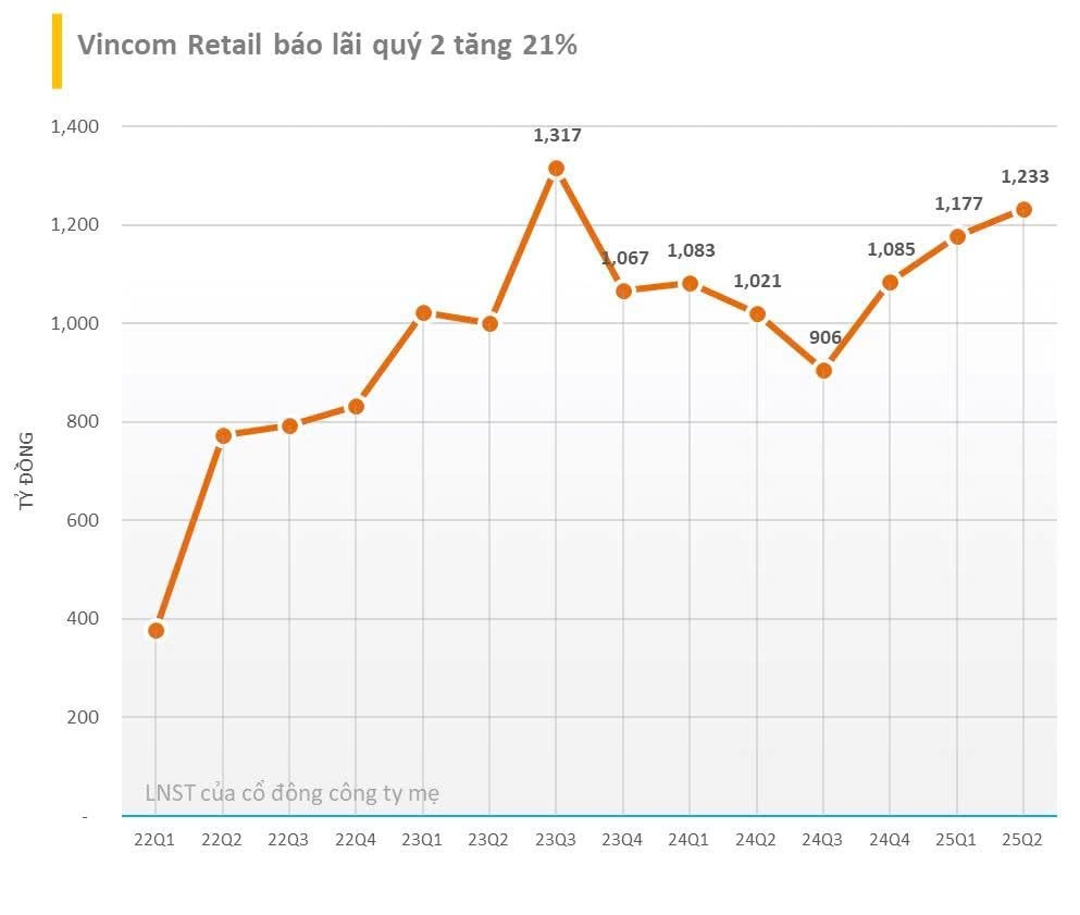 Vincom Retail báo lãi sau thuế quý 2/2025 đạt 1.200 tỷ đồng, tăng hơn 20% so với cùng kỳ - Ảnh 1