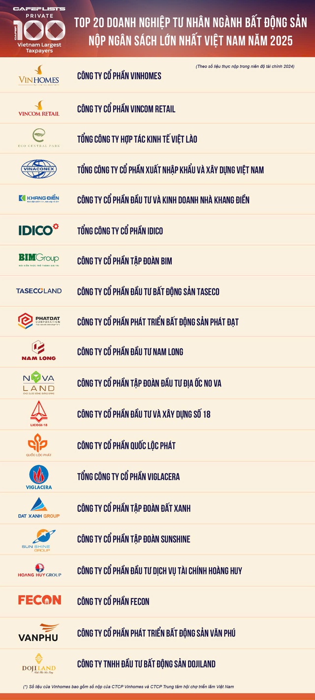 Công bố Top 20 công ty bất động sản tư nhân nộp ngân sách lớn nhất Việt Nam - Ảnh 3