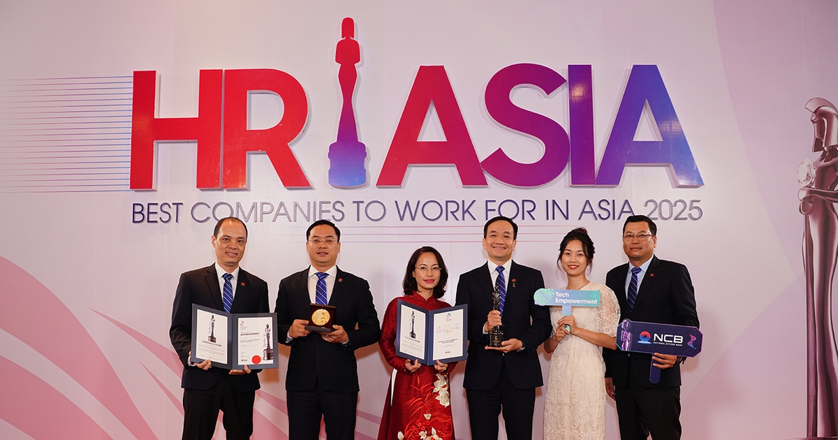 NCB lần thứ 3 được HR Asia Awards vinh danh ‘Nơi làm việc tốt nhất châu Á’