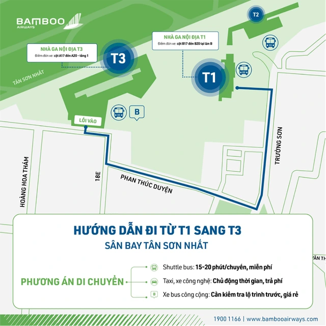 Chuyển sang ga T3 Tân Sơn Nhất, Bamboo Airways triển khai loạt hỗ trợ cho hành khách - Ảnh 2