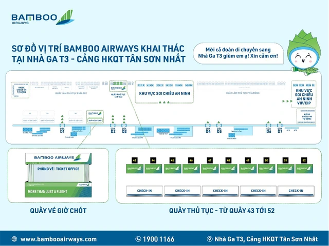 Chuyển sang ga T3 Tân Sơn Nhất, Bamboo Airways triển khai loạt hỗ trợ cho hành khách - Ảnh 3