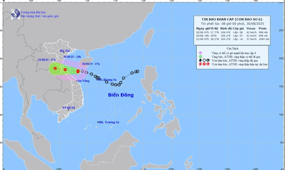 Bão số 6 giật cấp 10, cách Quảng Trị 210 km - Ảnh 1