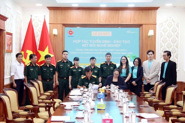 GSM hợp tác Trung tâm Thái Sơn tạo việc làm cho bộ đội xuất ngũ - Ảnh 1