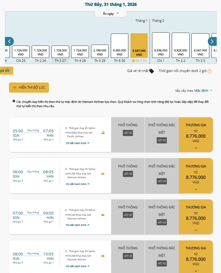 Vé máy bay Tết Bính Ngọ đã căng, Vietnam Airlines hết nhiều hạng ghế ngay khi mở bán - Ảnh 2