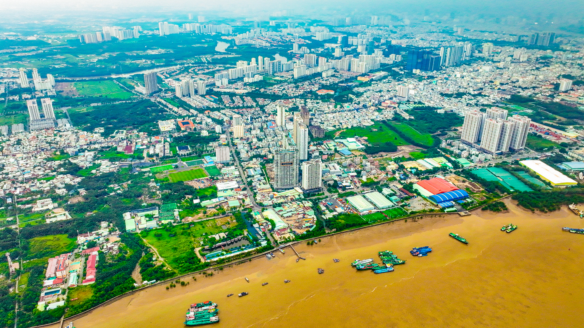 Toàn cảnh khu vực được Masterise đề xuất xây cầu 2 tầng đầu tiên ở TP.HCM, nối khu nhà giàu Phú Mỹ Hưng với sân bay Long Thành - Ảnh 1