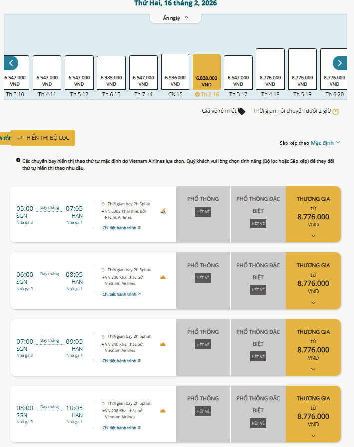 Vé máy bay Tết Bính Ngọ đã căng, Vietnam Airlines hết nhiều hạng ghế ngay khi mở bán - Ảnh 3