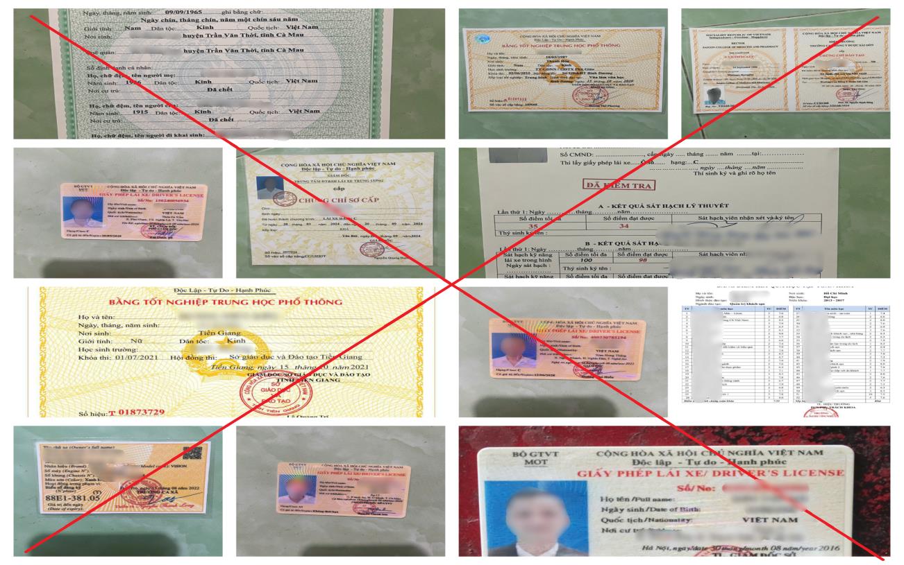 Bắt nhóm đối tượng làm giả hàng trăm sổ đỏ, bằng cấp, giấy khám sức khỏe - Ảnh 2
