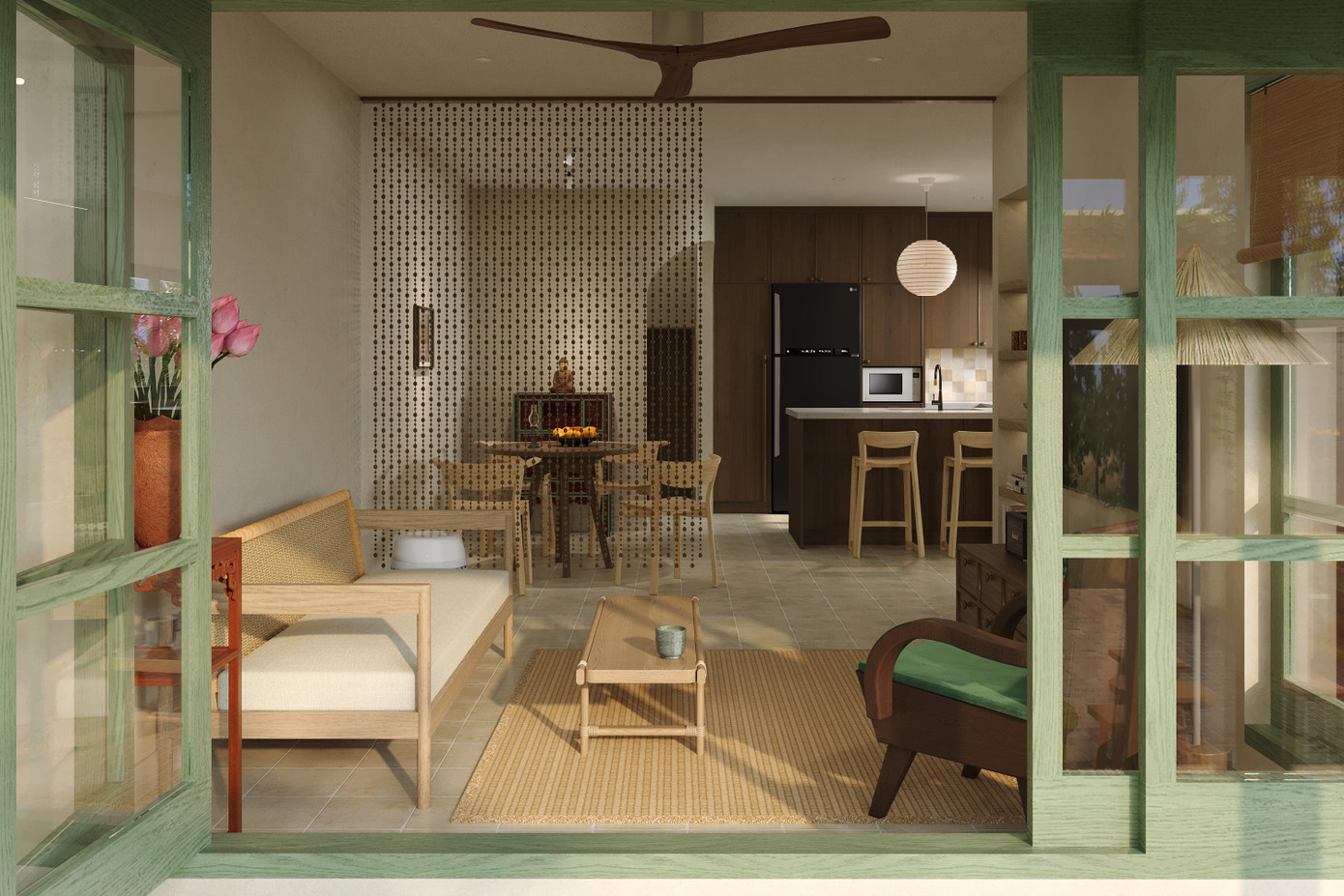 Thiết kế nhà đậm chất chất truyền thống cho diện tích đất 100m2 - Ảnh 4