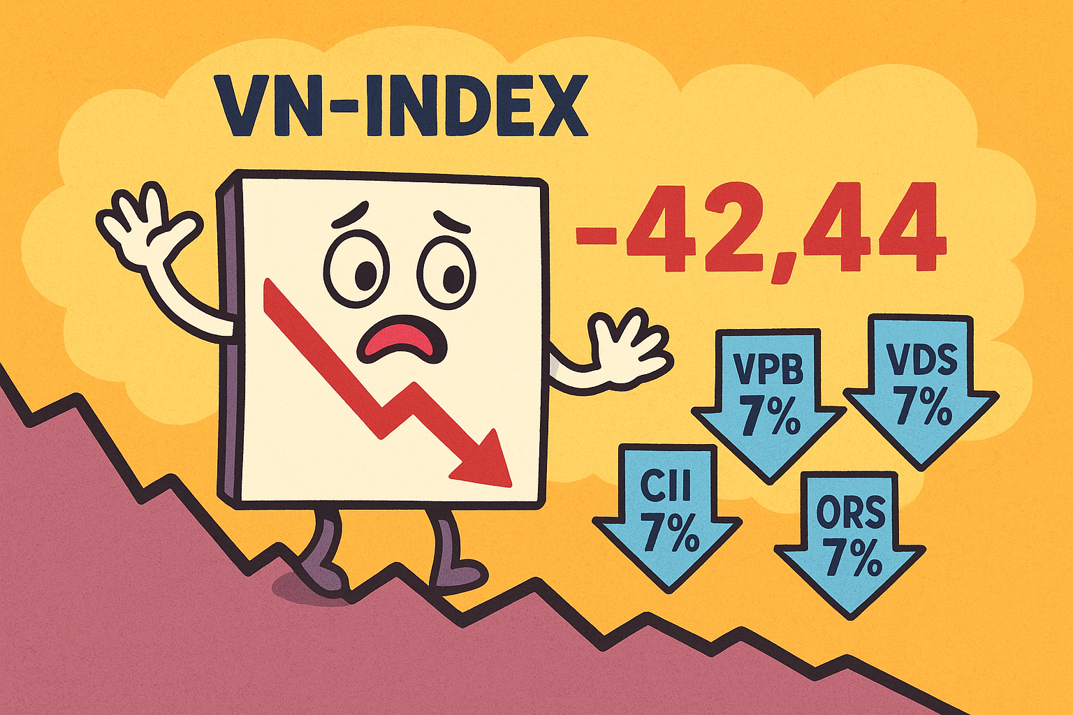 VN-Index lao dốc hơn 42 điểm, khối ngoại "bắt đáy" gần 1.000 tỉ đồng - Ảnh 1